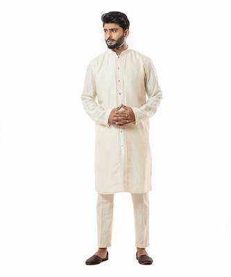 Ivory Front Open Ivory Kurta Set 1