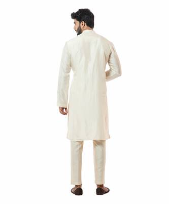 Ivory Front Open Ivory Kurta Set 3
