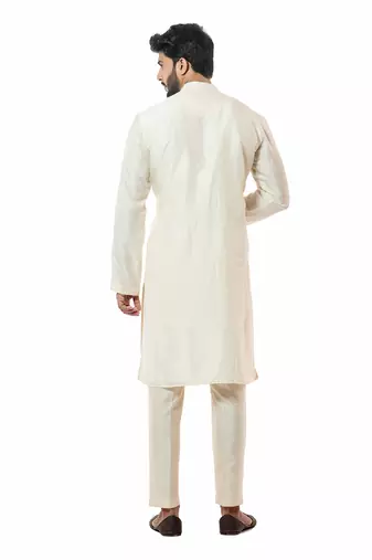 Ivory Front Open Ivory Kurta Set
