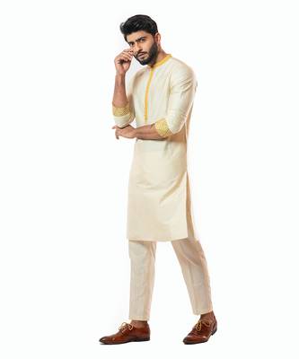 Soft Cream Kurta Set 1