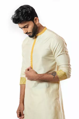 Soft Cream Kurta Set