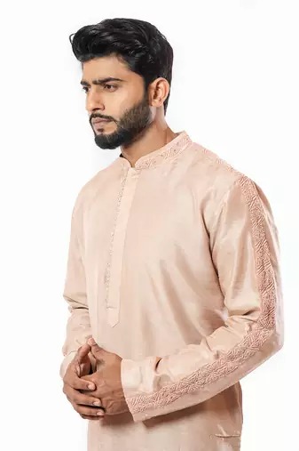 Powder Pink Embroidered Kurta Set