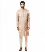 Powder Pink Cord Sleeve Straight Kurta Set