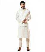 Ivory Embroidered Nehru Jacket Set