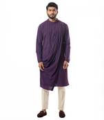Plum Draped Kurta Set