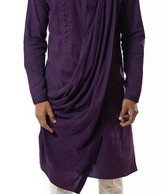 Plum Draped Kurta Set 2