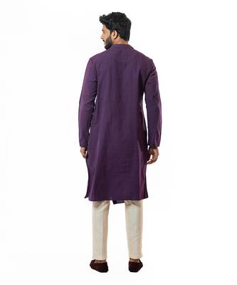 Plum Draped Kurta Set 4
