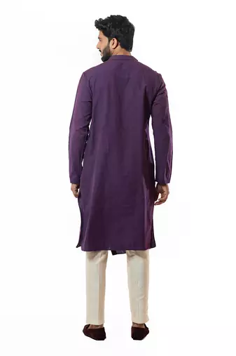 Plum Draped Kurta Set