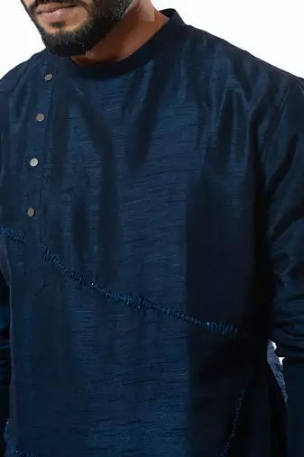 Navy Blue Embroidered Kurta Set