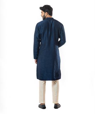 Navy Blue Embroidered Kurta Set 3