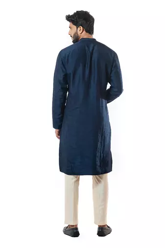 Navy Blue Embroidered Kurta Set