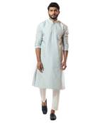 Ice Blue Pintuck Straight Kurta Set