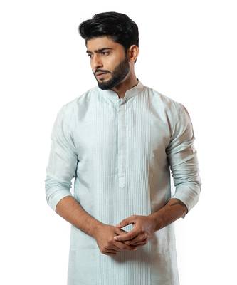 Ice Blue Pintuck Straight Kurta Set 2