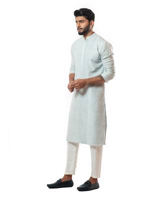 Ice Blue Pintuck Straight Kurta Set 4