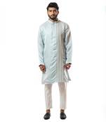 Ice Blue Hand Embroidered Kurta Set