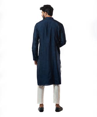 Navvy Blue Embellished Double Layer Kurta Set 3