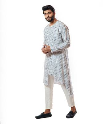 Ivory Digital Printed Front Cut Kurta Set 1
