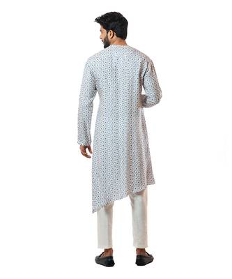 Ivory Digital Printed Front Cut Kurta Set 3