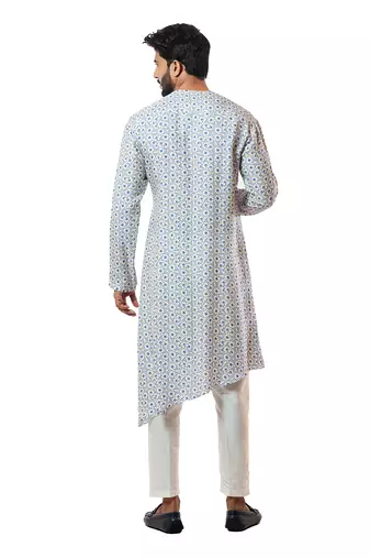 Ivory Digital Printed Front Cut Kurta Set