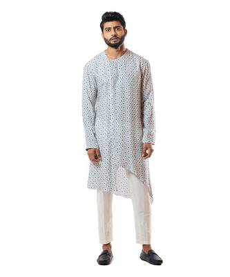 Ivory Digital Printed Front Cut Kurta Set 4