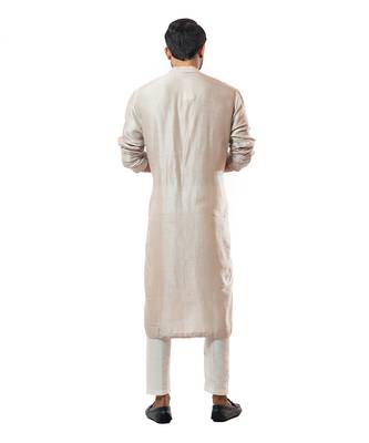 Icy Grey Hand Embroidered Kurta Set 4