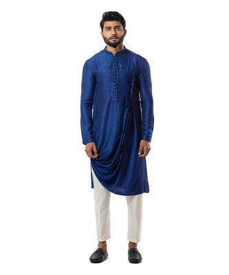 Indigo Blue Draped Kurta Set 1