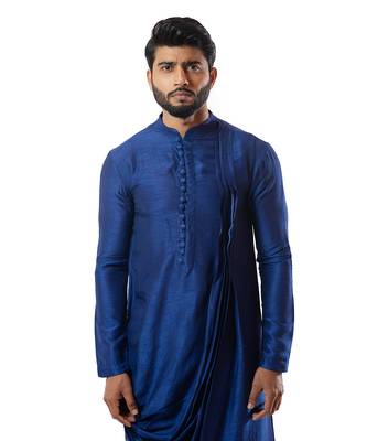 Indigo Blue Draped Kurta Set 2
