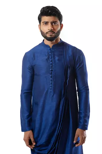 Indigo Blue Draped Kurta Set