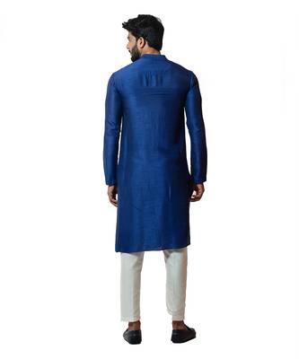 Indigo Blue Draped Kurta Set 3
