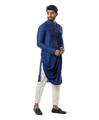 Indigo Blue Draped Kurta Set 4