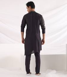 Charcoal Black Archer Nehru Jacket Set