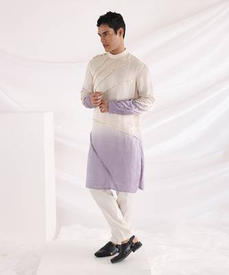 Lavender Amethyst Pleated Kurta Set 1