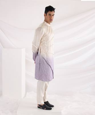 Lavender Amethyst Pleated Kurta Set 3