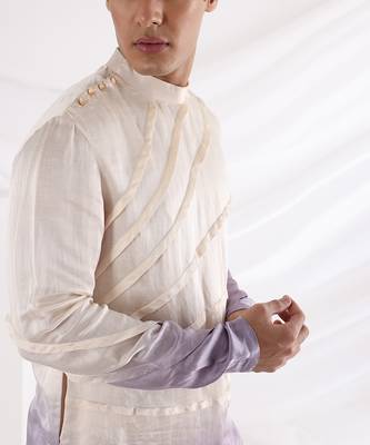 Lavender Amethyst Pleated Kurta Set 4
