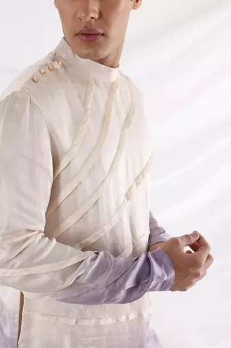 Lavender Amethyst Pleated Kurta Set