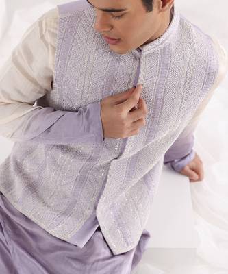 Lavender Dream Nehru Jacket Set 3