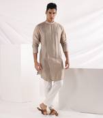 Beige Eldoris Pleated Kurta Set
