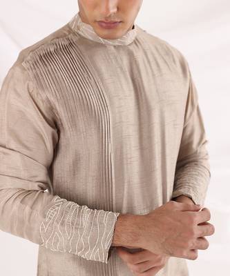 Beige Coastal Nehru Jacket Set 5