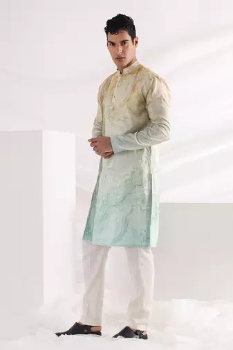 Multicolor Marble Print Kurta Set