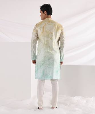 Multicolor Marble Print Kurta Set 3