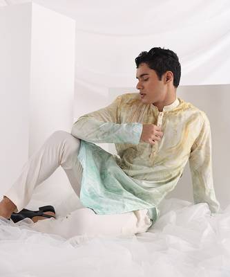 Multicolor Marble Print Kurta Set 4