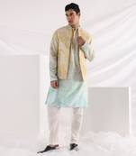 Multicolor Marble Print Quilt Jacket Set