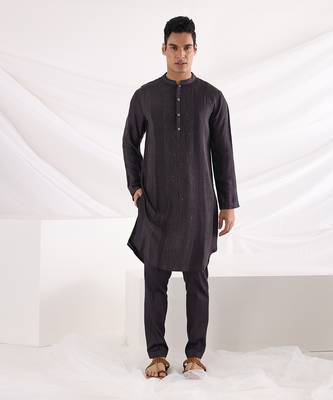 Charcoal Black Deep Sea Kurta Set 1