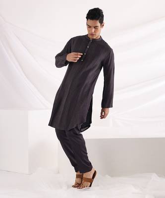 Charcoal Black Deep Sea Kurta Set 2