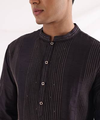 Charcoal Black Deep Sea Kurta Set 3