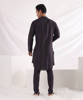 Charcoal Black Deep Sea Kurta Set 4