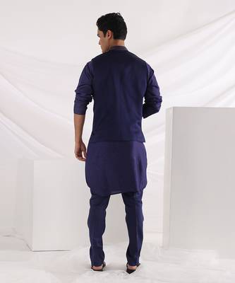 Midnight Corded Nehru Jacket Set 3