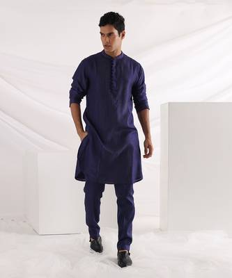 Midnight Corded Nehru Jacket Set 4
