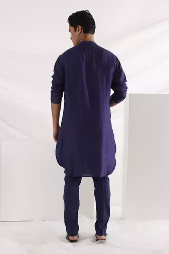 Midnight Corded Nehru Jacket Set