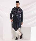 Midnight Blue Autumn Nehru Jacket Set